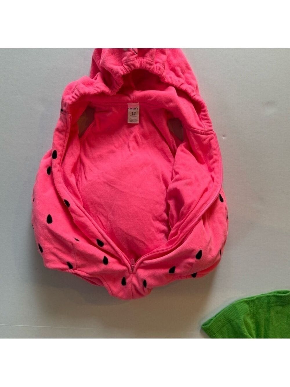 Carter's Pink and Green Bodysuit with Hood - Picture 9 of 11
